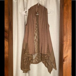 Women’s Brown/dark tan Sleeveless Shrug/Cardigan